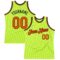 Custom Neon Green Orange-Black Authentic Throwback Basketball Jersey