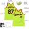 Custom Neon Green Navy-Orange Authentic Throwback Basketball Jersey