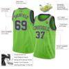 Custom Neon Green Purple Authentic Basketball Jersey