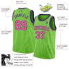 Custom Neon Green Pink-Purple Authentic Basketball Jersey