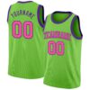 Custom Neon Green Pink-Purple Authentic Basketball Jersey