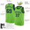 Custom Neon Green Navy Authentic Basketball Jersey