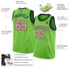 Custom Neon Green Medium Pink-Navy Authentic Basketball Jersey
