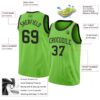 Custom Neon Green Black Authentic Basketball Jersey