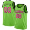 Custom Neon Green Pink-Black Authentic Basketball Jersey