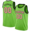 Custom Neon Green Medium Pink-Black Authentic Basketball Jersey