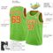 Custom Neon Green Orange-White Authentic Basketball Jersey