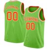 Custom Neon Green Orange-White Authentic Basketball Jersey