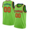 Custom Neon Green Orange-Royal Authentic Basketball Jersey