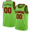 Custom Neon Green Red-Black Authentic Basketball Jersey