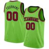 Custom Neon Green Maroon-Black Authentic Basketball Jersey