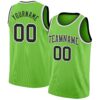 Custom Neon Green Black-White Authentic Basketball Jersey