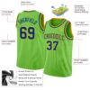 Custom Neon Green Royal-Gold Authentic Basketball Jersey