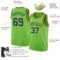 Custom Neon Green Royal-Gold Authentic Basketball Jersey
