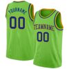 Custom Neon Green Royal-Gold Authentic Basketball Jersey