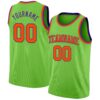 Custom Neon Green Orange-Purple Authentic Basketball Jersey