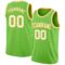 Custom Neon Green White-Gold Authentic Basketball Jersey