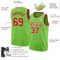 Custom Neon Green Red-White Authentic Basketball Jersey