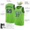 Custom Neon Green Navy-White Authentic Basketball Jersey