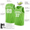 Custom Neon Green White Authentic Basketball Jersey
