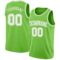Custom Neon Green White Authentic Basketball Jersey