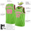 Custom Neon Green Pink-White Authentic Basketball Jersey