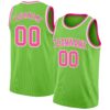 Custom Neon Green Pink-White Authentic Basketball Jersey