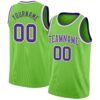 Custom Neon Green Purple-White Authentic Basketball Jersey