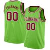 Custom Neon Green Maroon-White Authentic Basketball Jersey