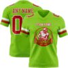 Custom Neon Green Red-White Authentic Football Jersey