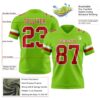 Custom Neon Green Red-White Authentic Football Jersey