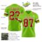 NeonGreen0328-2 Custom Neon Green Red-White Authentic Football Jersey