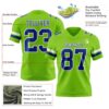 Custom Neon Green Royal-White Authentic Football Jersey