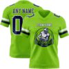 Custom Neon Green Navy-White Authentic Football Jersey
