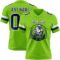 NeonGreen0330-1 Custom Neon Green Navy-White Authentic Football Jersey
