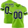 Custom Neon Green Navy-White Authentic Football Jersey