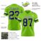 NeonGreen0330-2 Custom Neon Green Navy-White Authentic Football Jersey