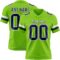 NeonGreen0330 Custom Neon Green Navy-White Authentic Football Jersey