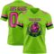 NeonGreen0331-1 Custom Neon Green Pink-Navy Authentic Football Jersey