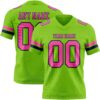 Custom Neon Green Pink-Navy Authentic Football Jersey