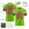 NeonGreen0331-2 Custom Neon Green Pink-Navy Authentic Football Jersey