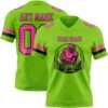 Custom Neon Green Pink-Black Authentic Football Jersey
