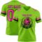 NeonGreen0333-1 Custom Neon Green Pink-Black Authentic Football Jersey