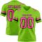 NeonGreen0333 Custom Neon Green Pink-Black Authentic Football Jersey
