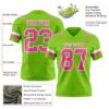 Custom Neon Green Pink-White Authentic Football Jersey