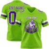 Custom Neon Green Purple-White Authentic Football Jersey