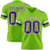 Custom Neon Green Purple-White Authentic Football Jersey