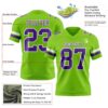 Custom Neon Green Purple-White Authentic Football Jersey