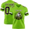 Custom Neon Green Brown-White Authentic Football Jersey