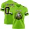 NeonGreen0336-1 Custom Neon Green Brown-White Authentic Football Jersey
